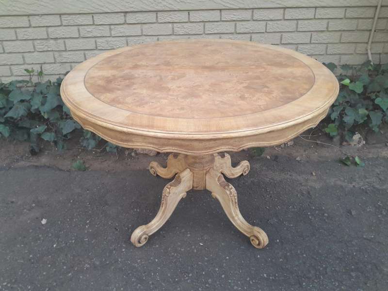 A 20th Century Dutch Walnut And Mahogany Table With Scalloped Edge And In A Contemporary Bleached...