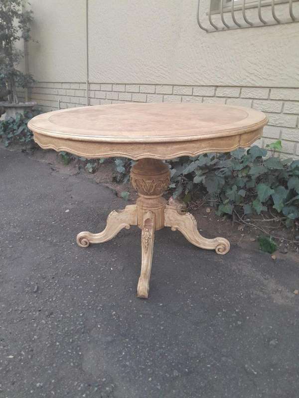 A 20th Century Dutch Walnut And Mahogany Table With Scalloped Edge And In A Contemporary Bleached...