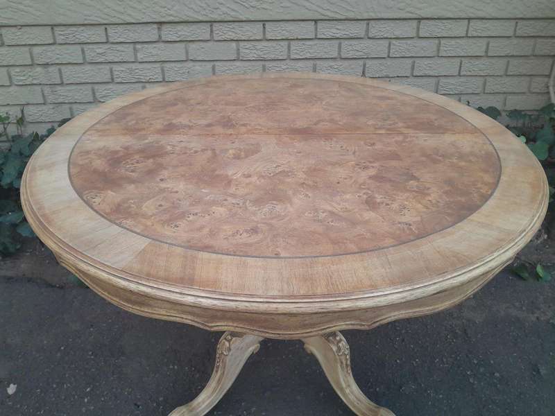 A 20th Century Dutch Walnut And Mahogany Table With Scalloped Edge And In A Contemporary Bleached...