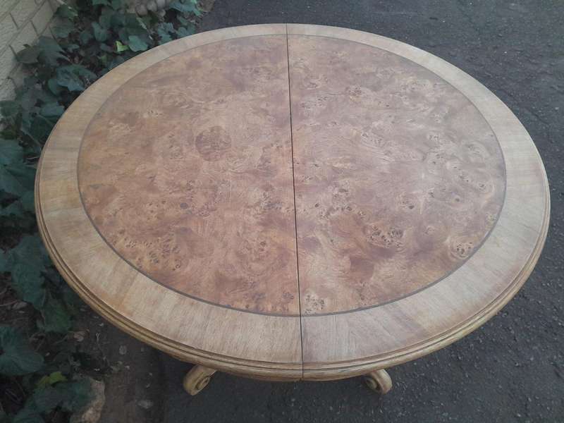 A 20th Century Dutch Walnut And Mahogany Table With Scalloped Edge And In A Contemporary Bleached...