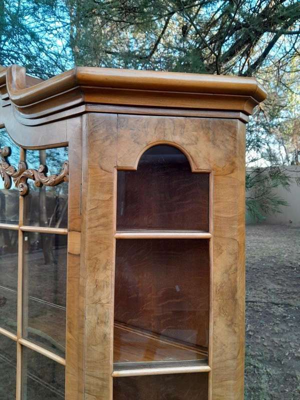 A 20th Century Dutch Walnut Display / Vitrine Cabinet in a Bleached Contemporary Finish