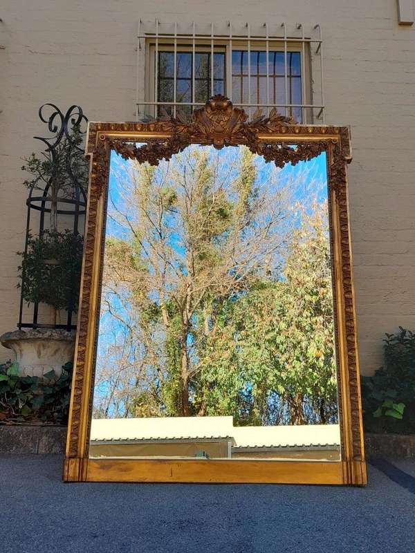 A 19th Century French Giltwood And Gesso Mirror Of Large Proportions ND