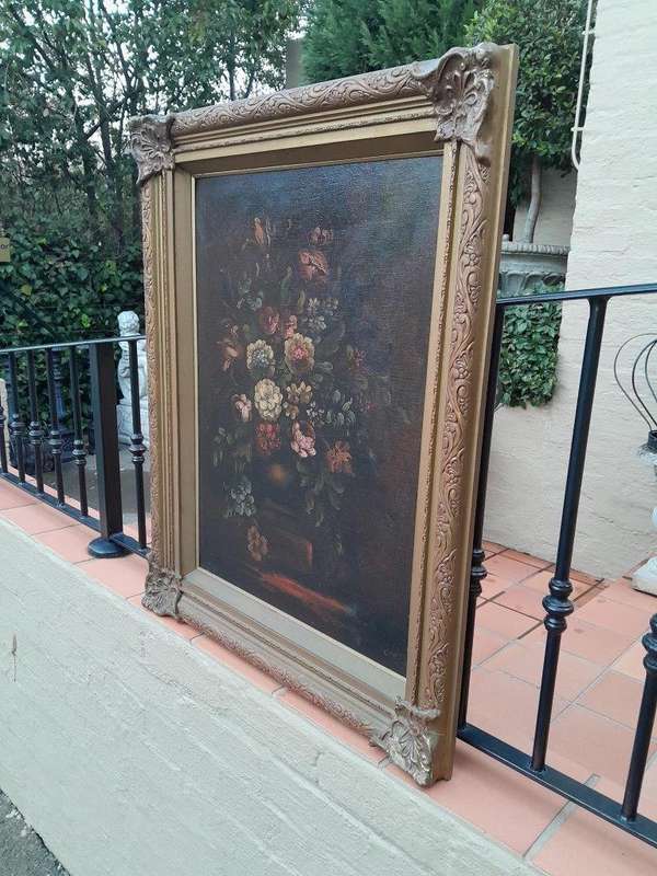 A 20th Century Oil On Canvas Flower Painting