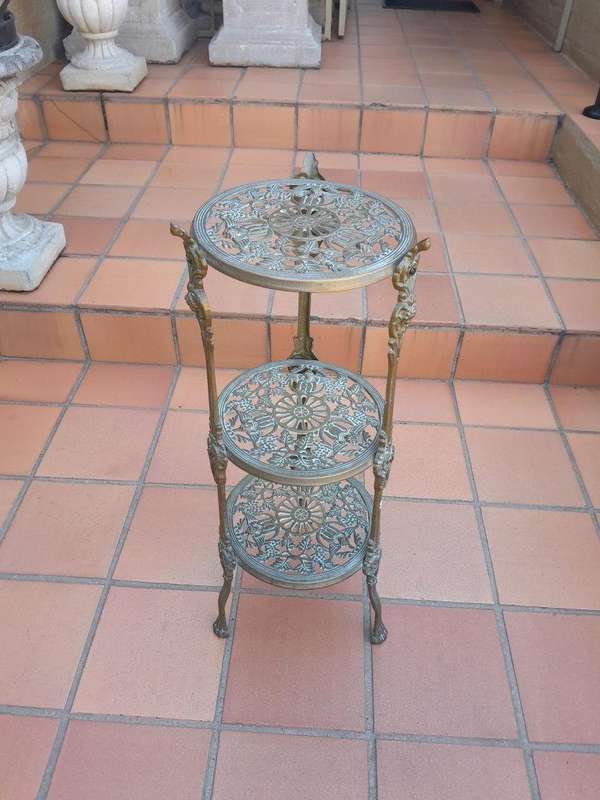 A 20th Century Three Tier Brass Display Stand