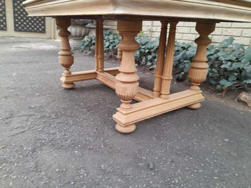 A 19th Century French Heavily Carved Walnut Table in a Contemporary Bleached Finish