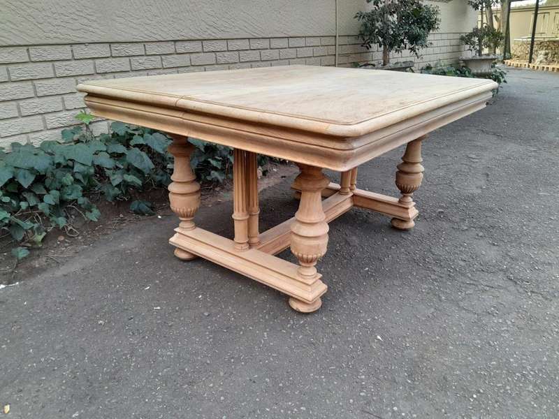 A 19th Century French Heavily Carved Walnut Table in a Contemporary Bleached Finish