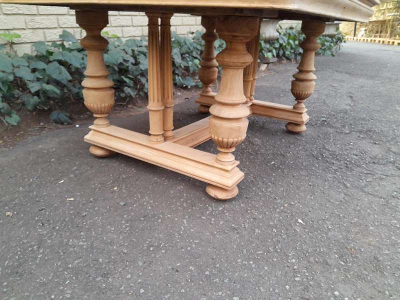 A 19th Century French Heavily Carved Walnut Table in a Contemporary Bleached Finish