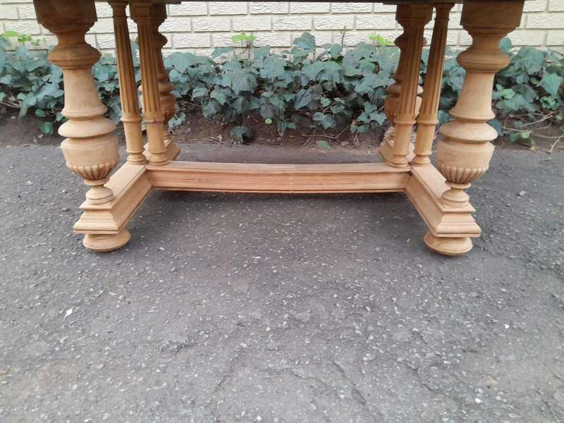 A 19th Century French Heavily Carved Walnut Table in a Contemporary Bleached Finish