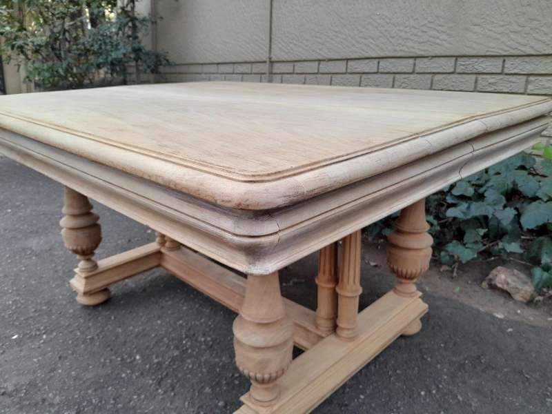 A 19th Century French Heavily Carved Walnut Table in a Contemporary Bleached Finish