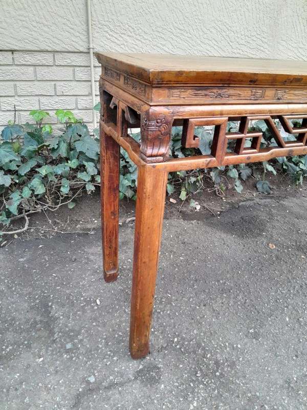 An Antique Early   20th Century Chinese Elmwood Server / Table with Good Patina