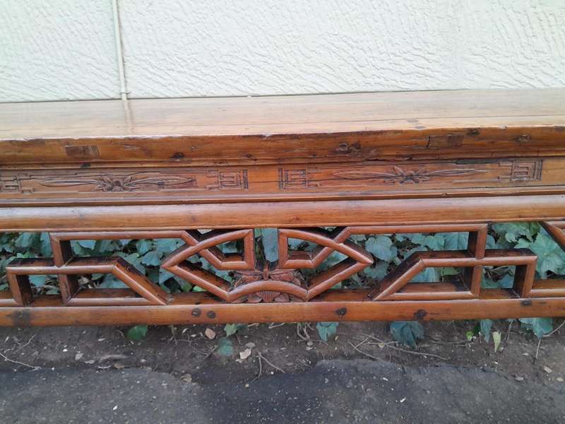 An Antique Early   20th Century Chinese Elmwood Server / Table with Good Patina