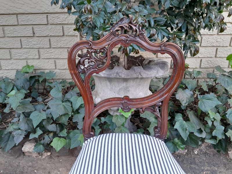 An Early 20th Century Pair Of French Carved Mahogany Chairs