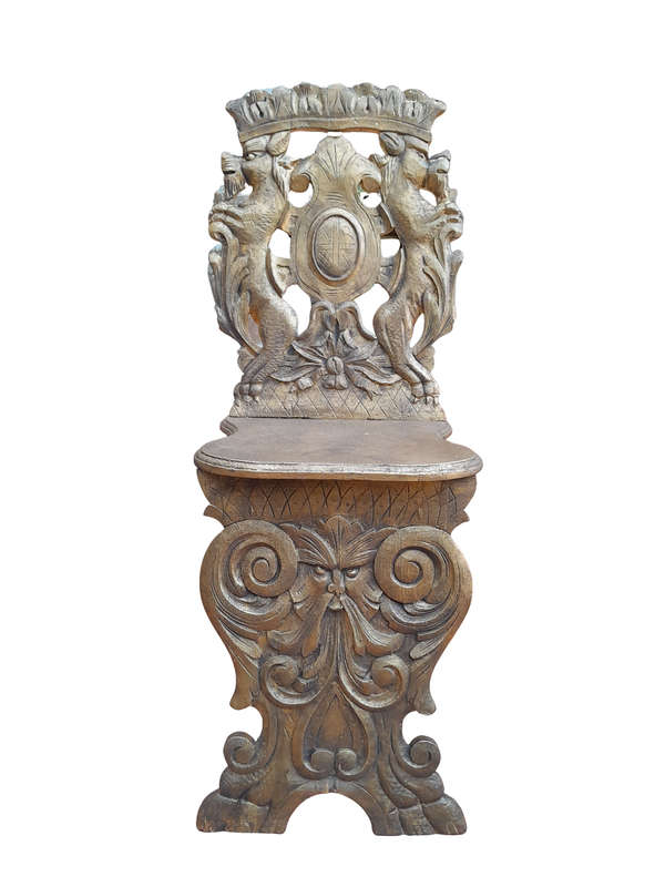 A 19th Century French Heavily Carved Oak Hand Gilded In Gold Leaf Statement Chair