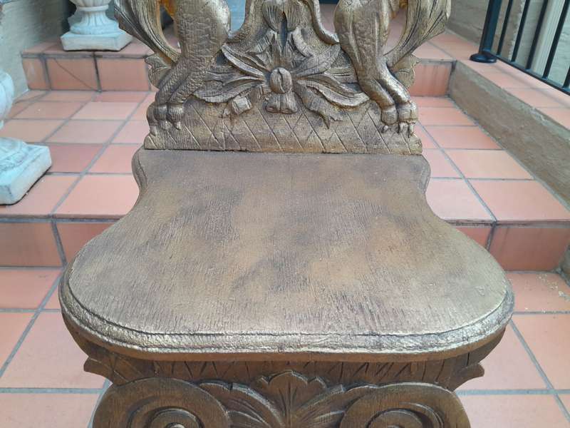 A 19th Century French Heavily Carved Oak Hand Gilded In Gold Leaf Statement Chair