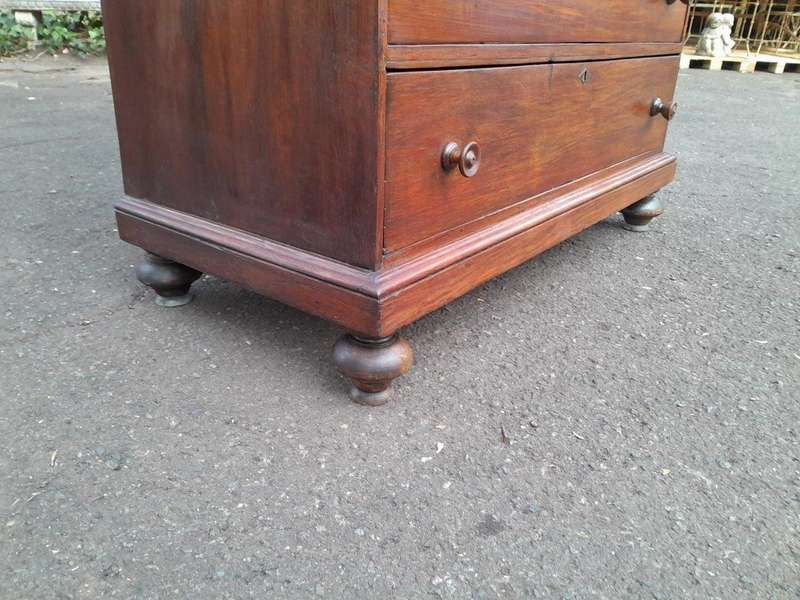 A 19TH Century Antique Victorian Mahogany Linen Press With Drawers and Shelves