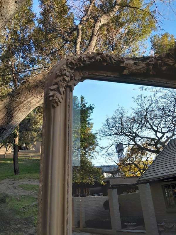 A French Style Ornately Carved Mirror in a Contemporary Finish