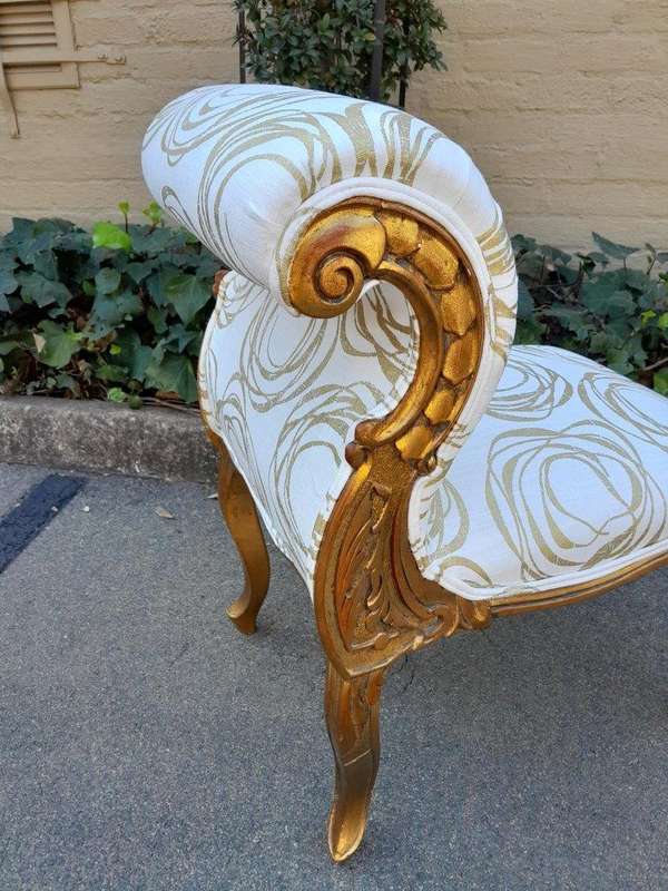 A 20TH Century Carved Giltwood Chair In A Fabric Custom Made For The Crown Collection