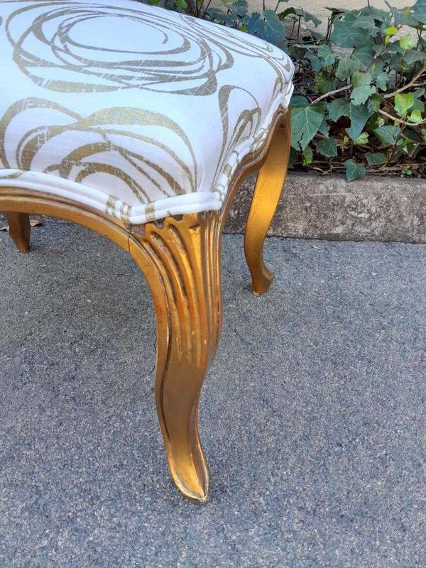 A 20TH Century Carved Giltwood Chair In A Fabric Custom Made For The Crown Collection