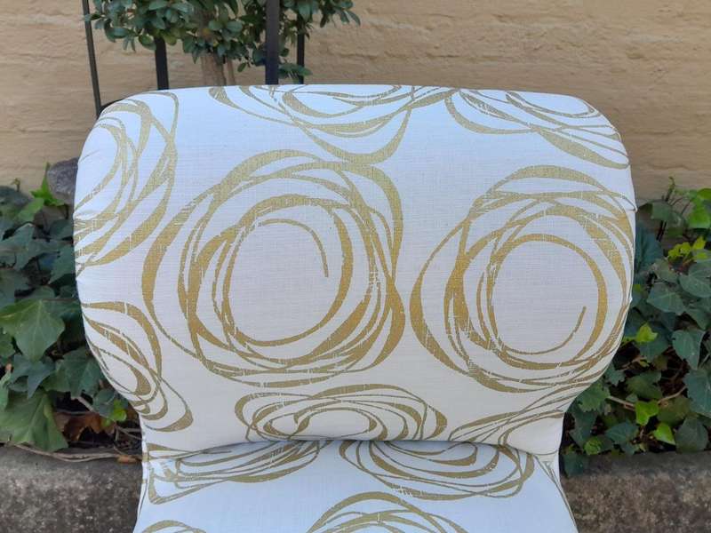 A 20TH Century Carved Giltwood Chair In A Fabric Custom Made For The Crown Collection