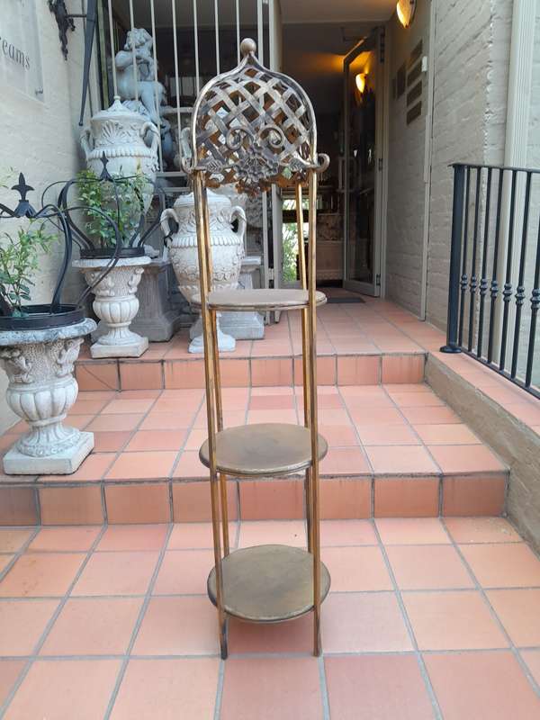 A 20th Century Hand Gilded with Gold Leaf Cake / Display Stand