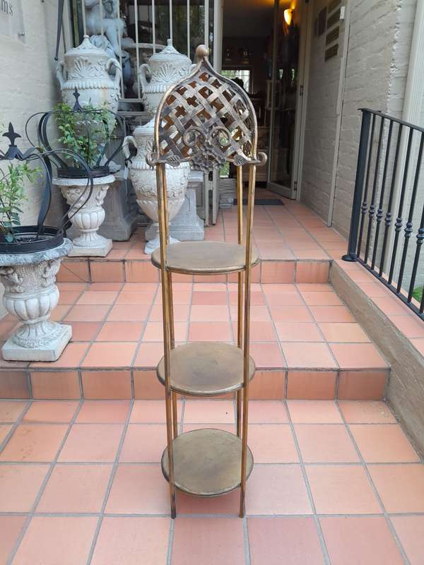 A 20th Century Hand Gilded with Gold Leaf Cake / Display Stand