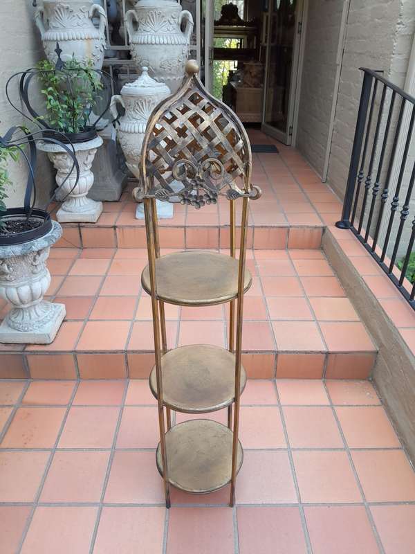 A 20th Century Hand Gilded with Gold Leaf Cake / Display Stand