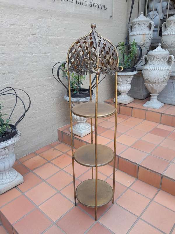 A 20th Century Hand Gilded with Gold Leaf Cake / Display Stand