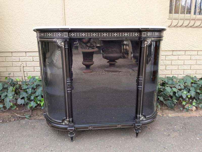 An Antique Edwardian Ebonised Cabinet/Credenza with Ivory Inlay