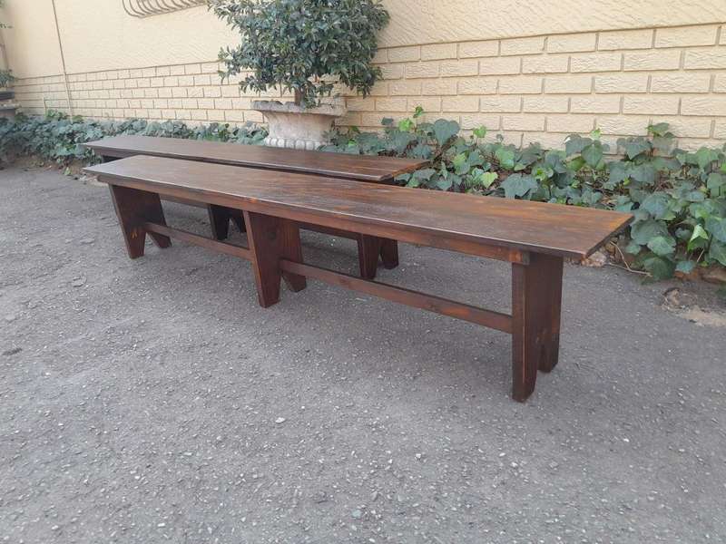 A 20TH Century Pair of Oregon Benches
