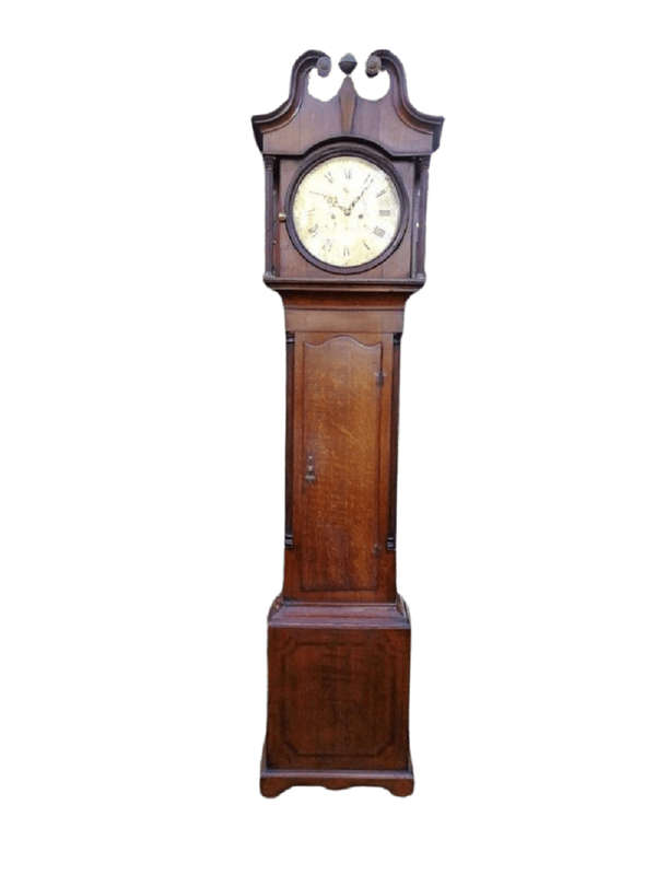 An Early 19th Century Mahogany and Oak Tall  Longcase / Grandfather Clock with Brass Dial Signed ...