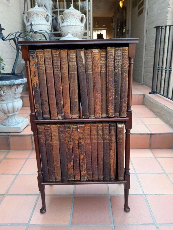 An Early 20th Century Circa 1912 Set of  Encylopedia Britannica Twenty Six (26) Volumes in Bookcase