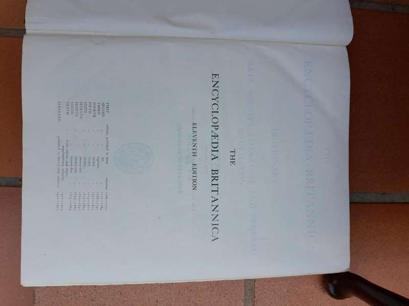An Early 20th Century Circa 1912 Set of  Encylopedia Britannica Twenty Six (26) Volumes in Bookcase
