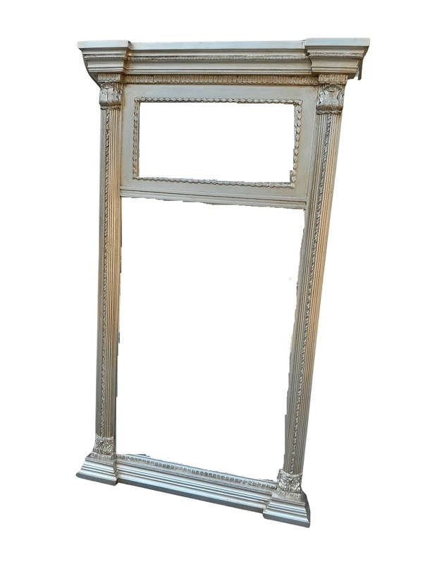 A 20th Century French Empire Style Hand Gilded with Gold Leaf Giltwood Pier Mirror
