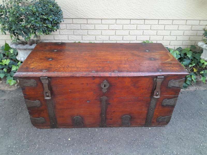 A Late 18th / Early 19th Century Teak And Iron Chest