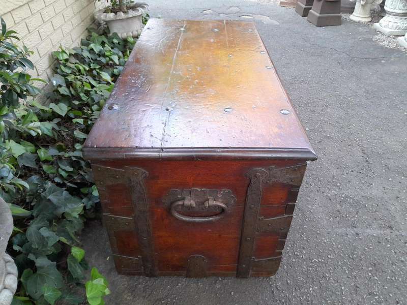 A Late 18th / Early 19th Century Teak And Iron Chest