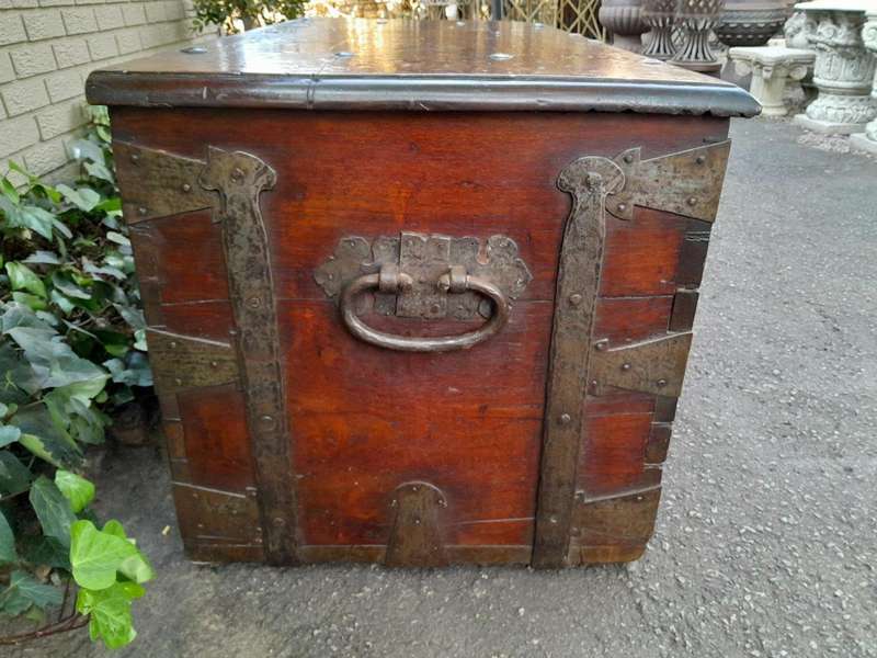 A Late 18th / Early 19th Century Teak And Iron Chest