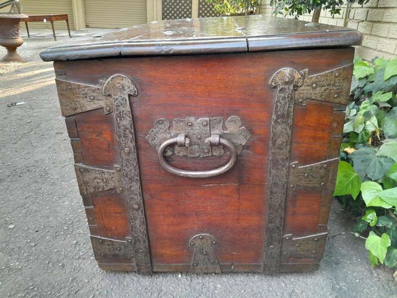A Late 18th / Early 19th Century Teak And Iron Chest