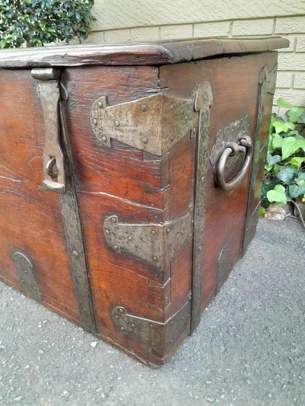 A Late 18th / Early 19th Century Teak And Iron Chest