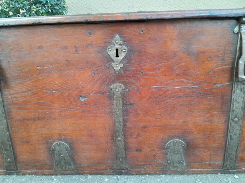 A Late 18th / Early 19th Century Teak And Iron Chest