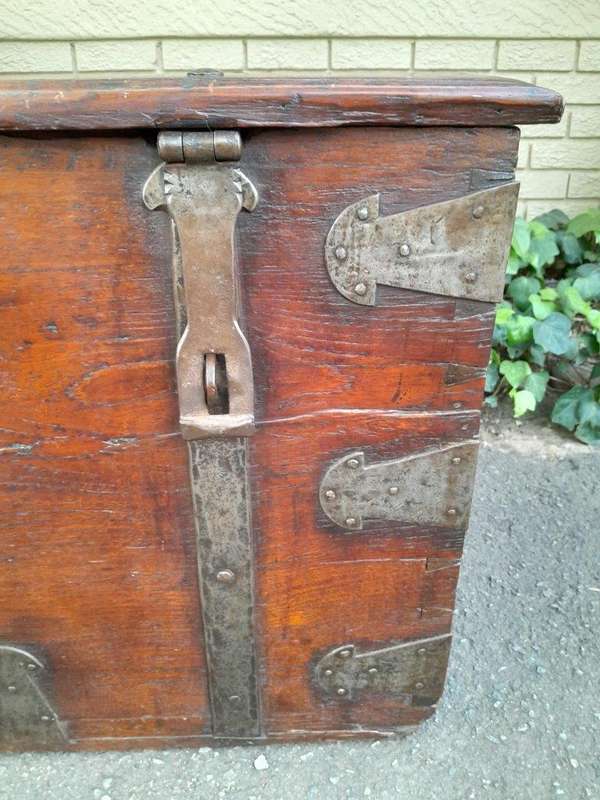 A Late 18th / Early 19th Century Teak And Iron Chest