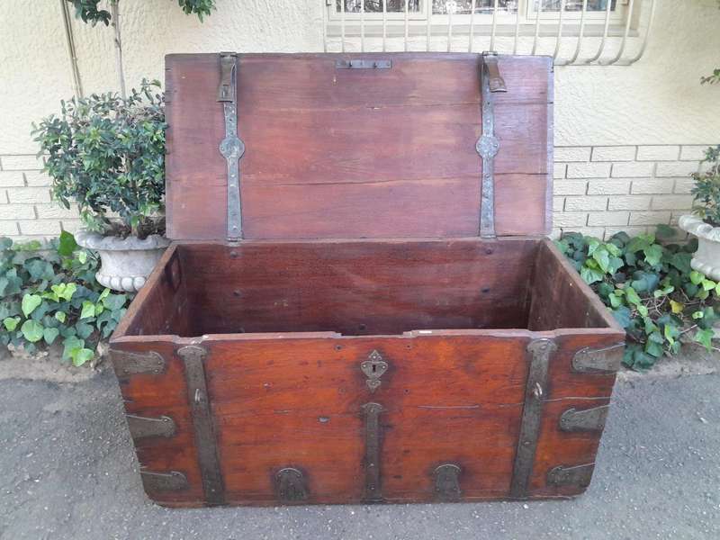 A Late 18th / Early 19th Century Teak And Iron Chest