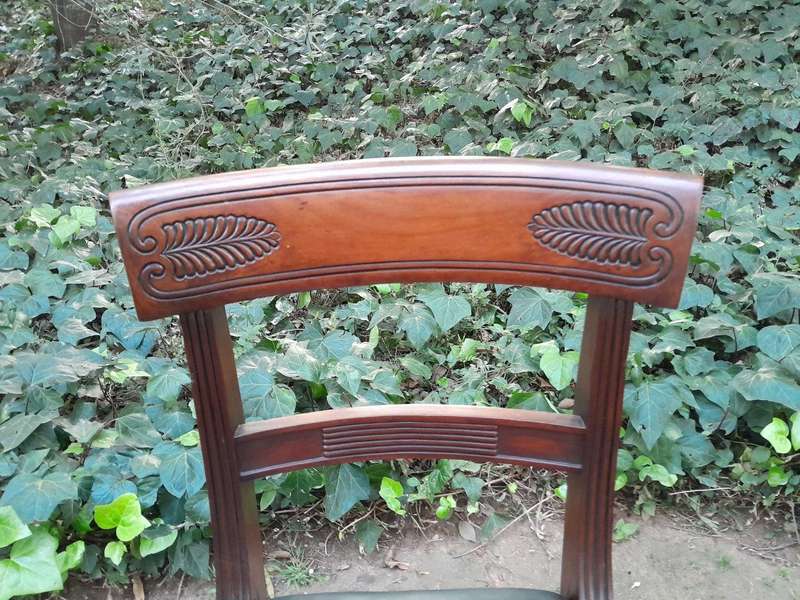 An Antique Late 18th / Early 19th Regency Set of Eight  Mahogany Dining Chairs Upholstered inlea...