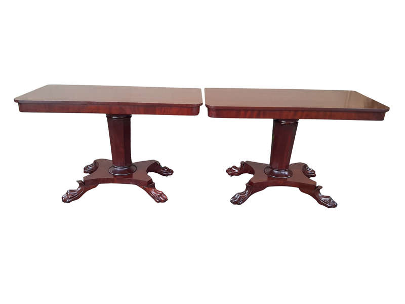 An Antique Pair of William IV Mahogany Console Tables  /  Bedside Tables / Pedestals