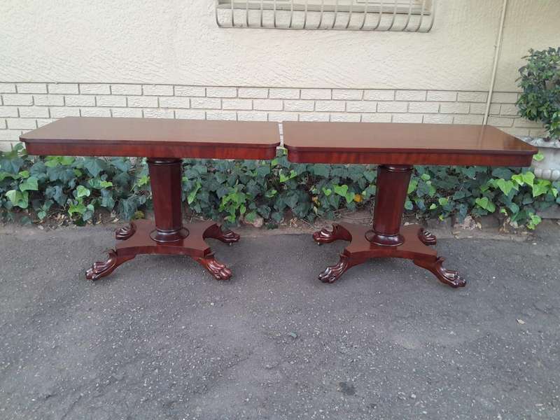 An Antique Pair of William IV Mahogany Console Tables  /  Bedside Tables / Pedestals