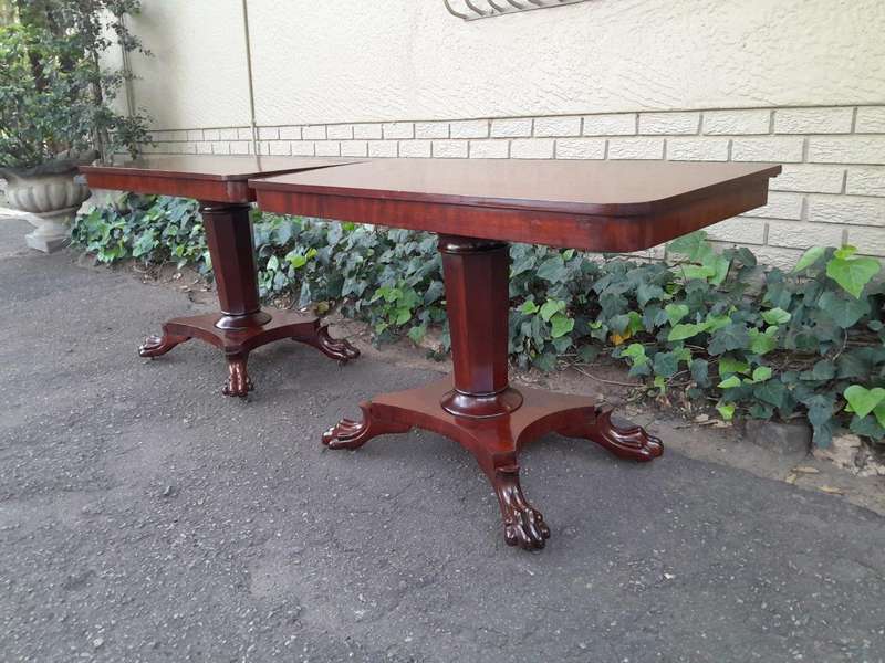 An Antique Pair of William IV Mahogany Console Tables  /  Bedside Tables / Pedestals