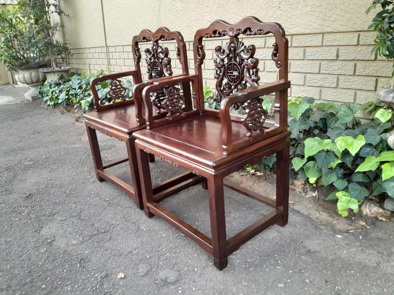 An Antique 19TH Century Pair of Chinese Qing Dynasty Chairs  ND