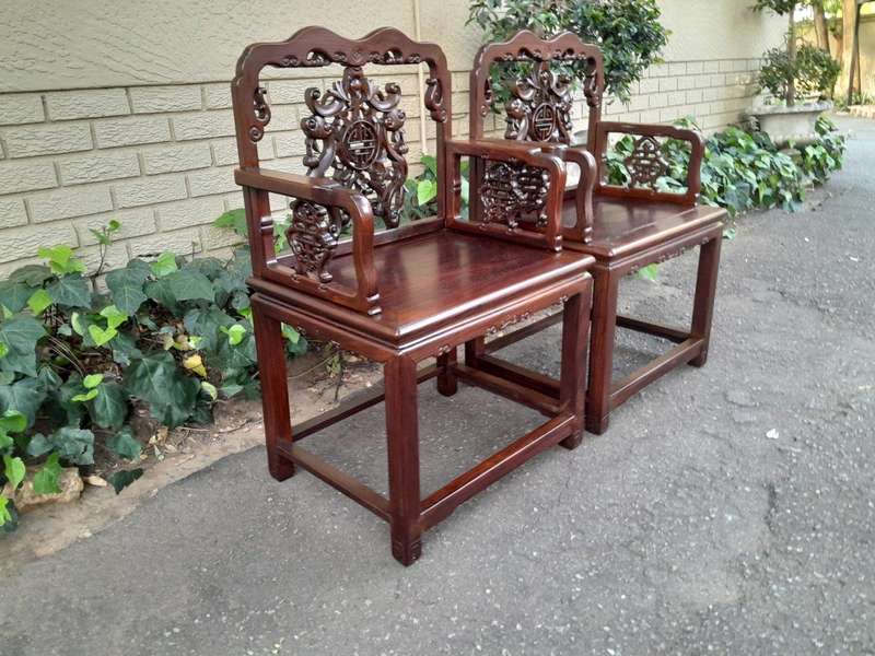 An Antique 19TH Century Pair of Chinese Qing Dynasty Chairs  ND