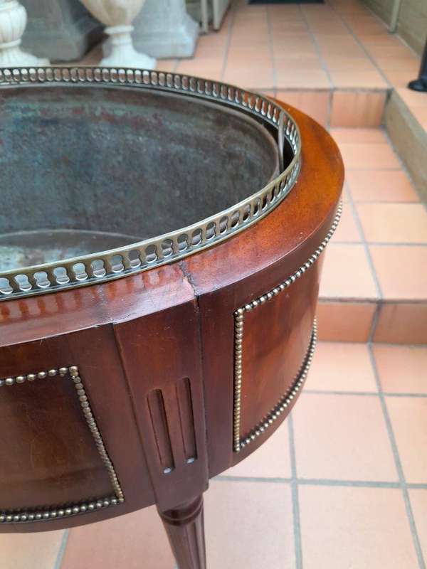 A 20th Century French Mahogany and Gilt Cellarette / wine cooler with Metal Waterproof Inner