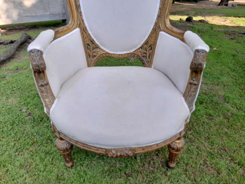 A Pair Of French Style Giltwood Ornate Arm Chairs