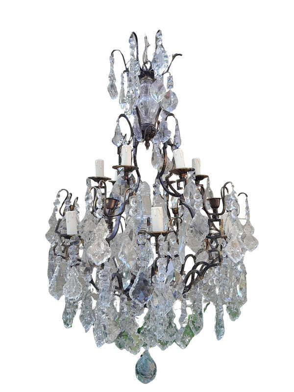 A French Style Brass & Crystal Chandelier